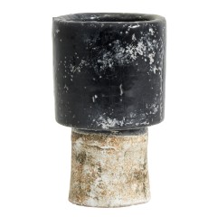 EROZ TALL POT BLACK AND WHITE       - DECOR ITEMS